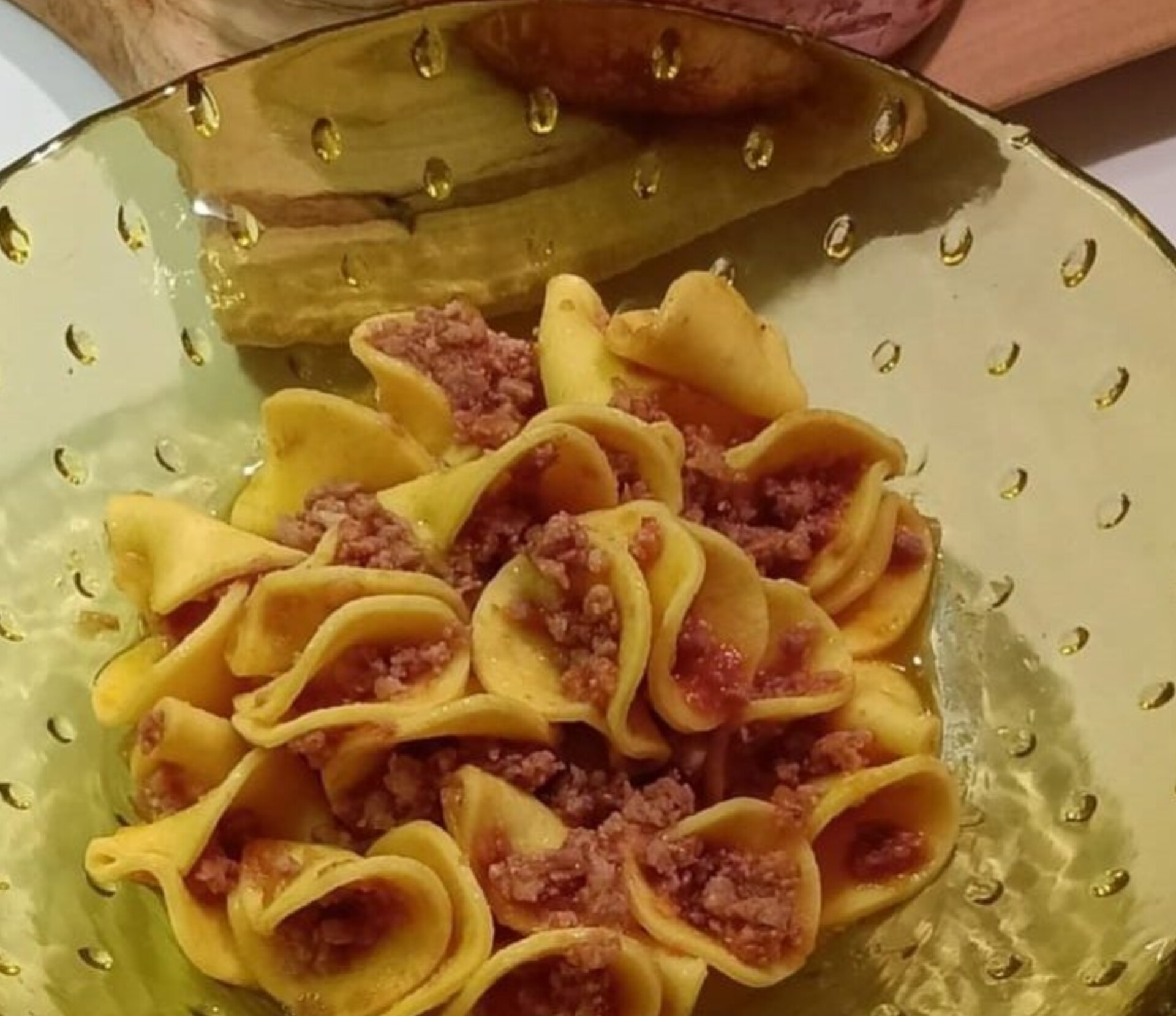 mbutini De.Co. di Ozzano dell'Emilia con ragù, pasta tipica bolognese con Denominazione Comunale